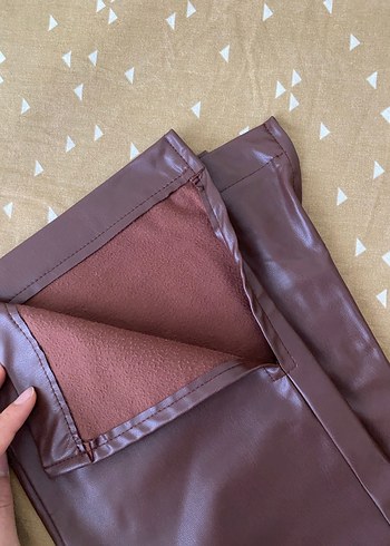 Dilvin 
Kahverengi Deri Kadın Pantolon - Görsel 4