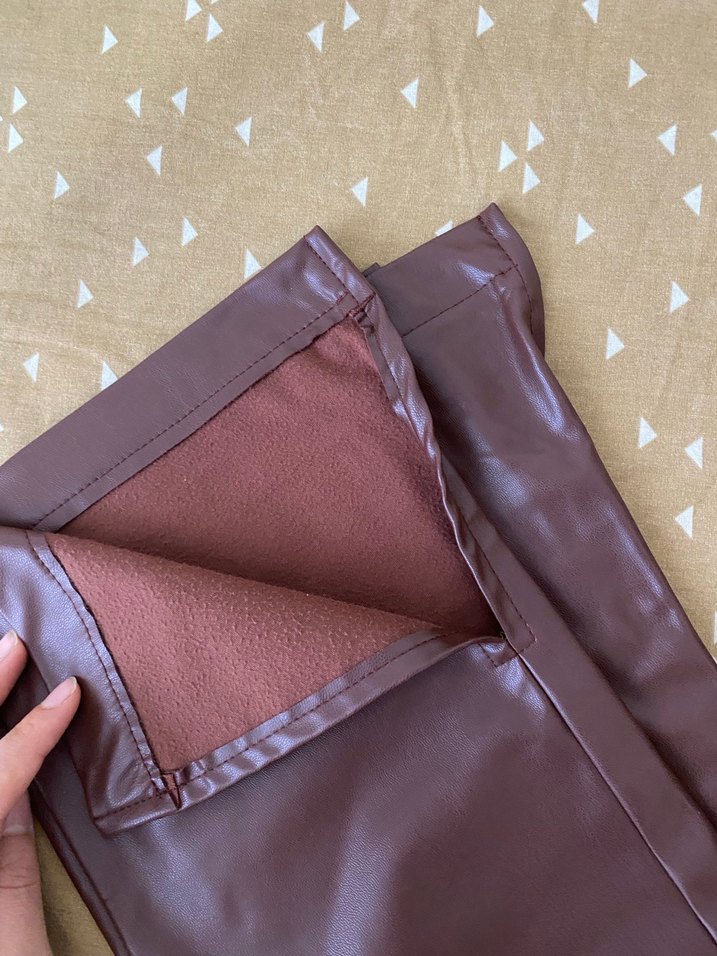 Dilvin 
Kahverengi Deri Kadın Pantolon - Görsel 4