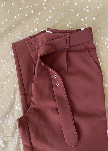 Koton 
Kemerli Kahverengi  Kadın Pantolon - Görsel 3