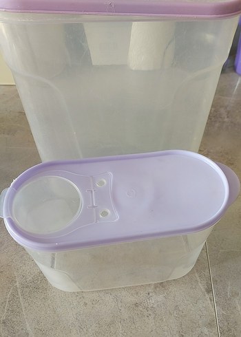 Mor Kapaklı Plastik Saklama kabı 6 küçük 6 büyük - Görsel 2