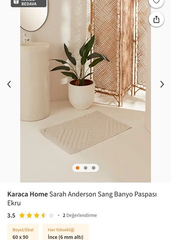 Karaca Home Sarah Anderson Ekru Banyo Paspası 60x90 - Görsel 2