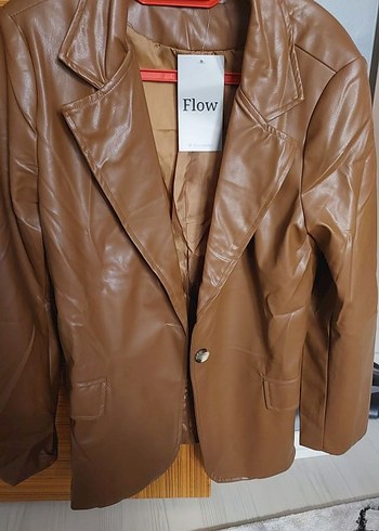 Trendyol & Milla Flow Kahverengi Deri Gorunumlu Blazer Ceket