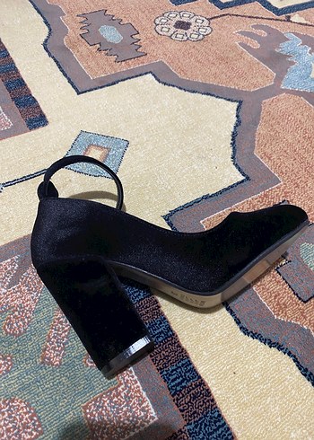 Koyu Siyah Tokalı Blok Topuklu Kadın Ayakkabı - Görsel 5