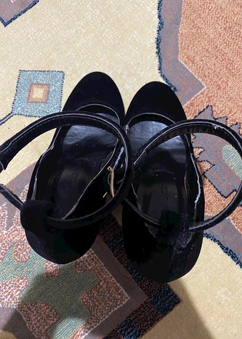 Koyu Siyah Tokalı Blok Topuklu Kadın Ayakkabı - Görsel 3