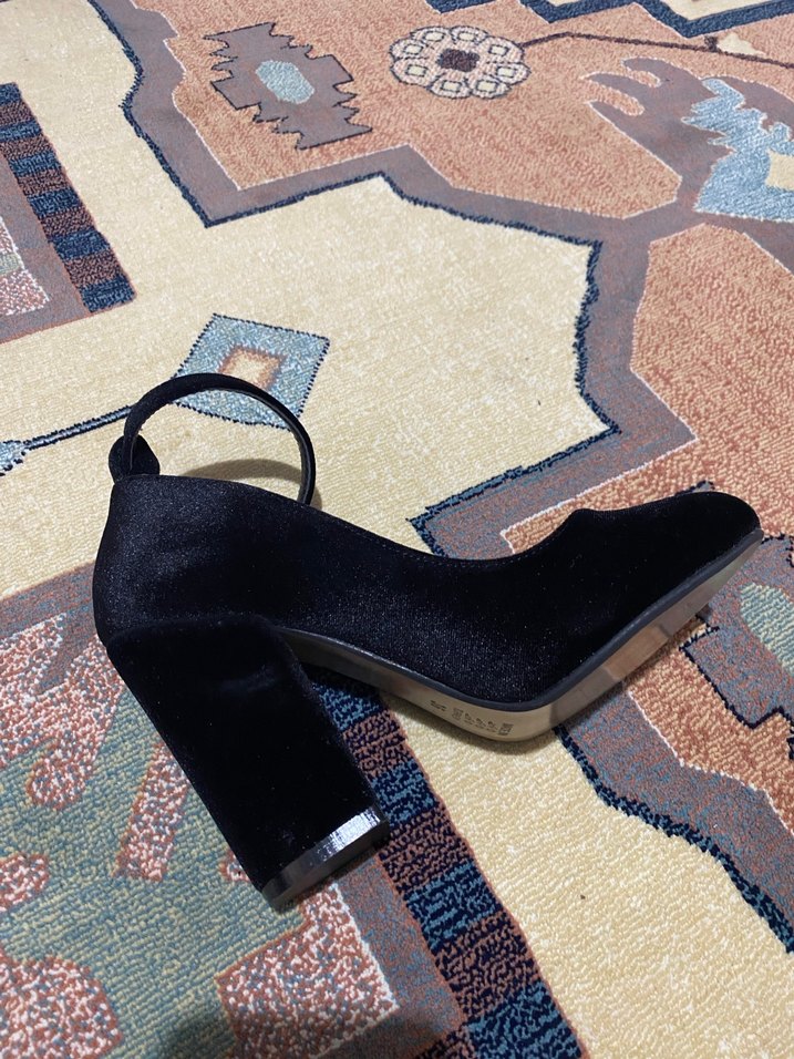 Koyu Siyah Tokalı Blok Topuklu Kadın Ayakkabı - Görsel 5