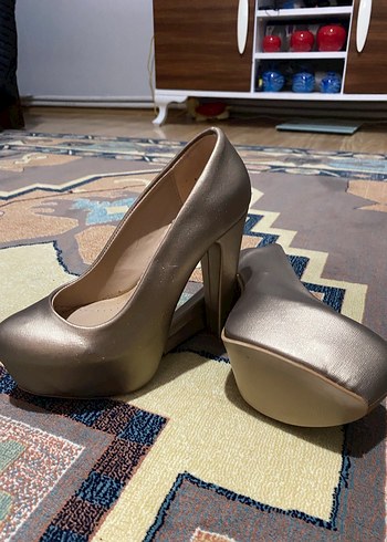 Bej Yılan Desenli Kemerli Stiletto - Görsel 7