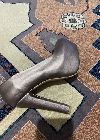 Bej Yılan Desenli Kemerli Stiletto - Görsel 5