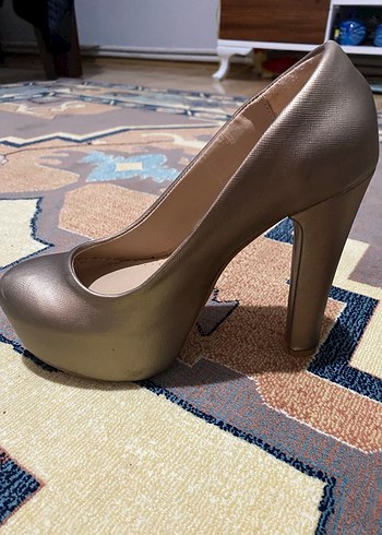 Bej Yılan Desenli Kemerli Stiletto - Görsel 2