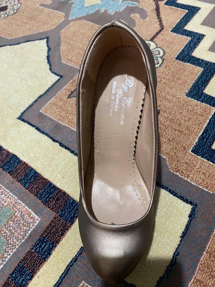 Bej Yılan Desenli Kemerli Stiletto - Görsel 3