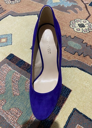 Mor Süet Kadın Kalın Topuklu Stiletto - Görsel 4