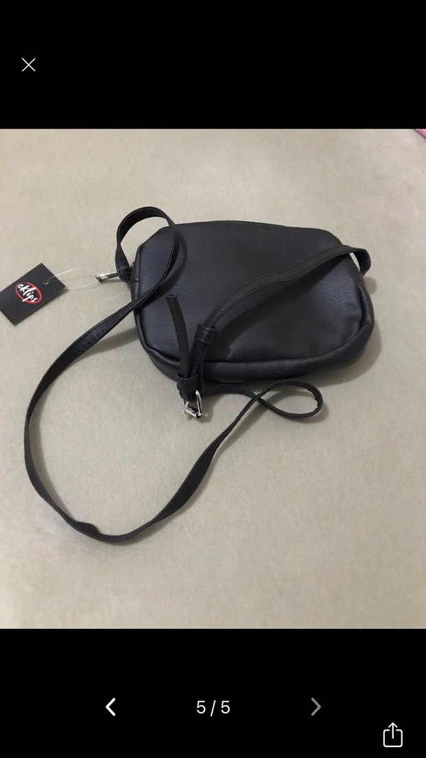 Siyah Minimalist Deri Kadın Çantası - Görsel 4