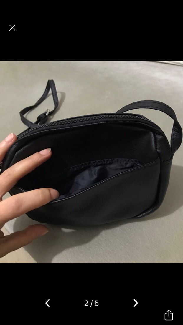 Siyah Minimalist Deri Kadın Çantası - Görsel 2