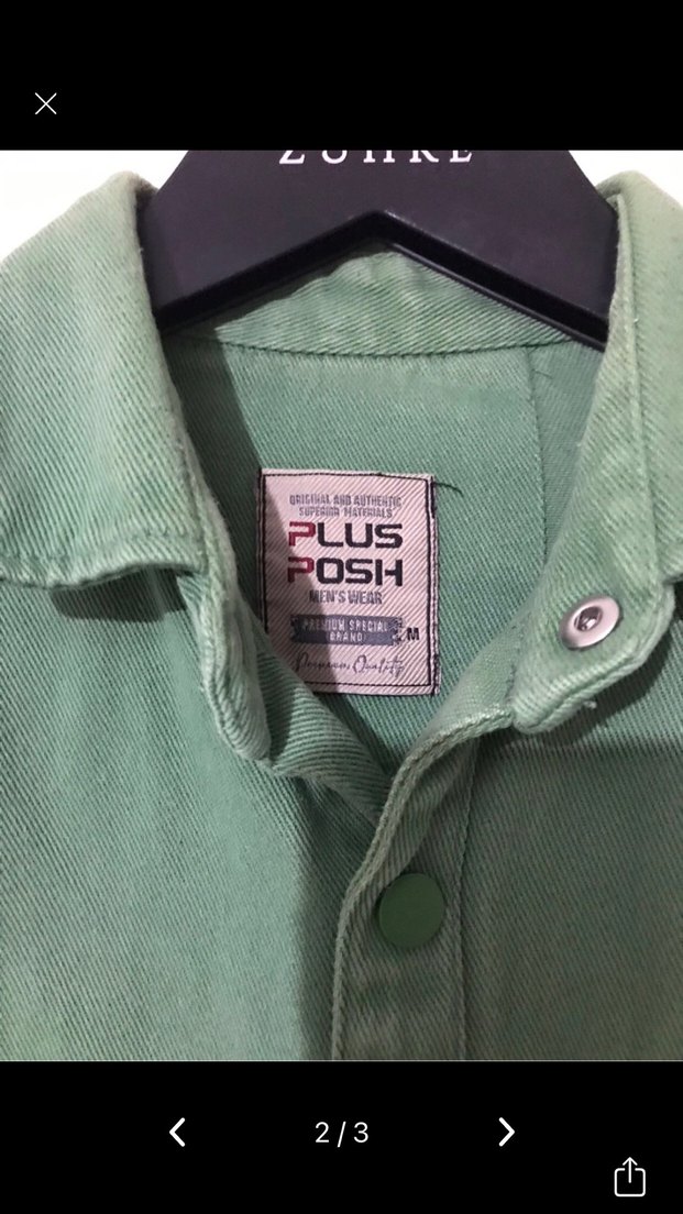 Düğmeli Keten Yeşil Erkek Gömlek - Görsel 2