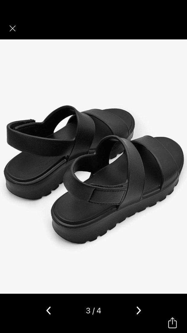 Siyah Ortopedik Dolgu Topuklu Kadın Sandalet - Görsel 3