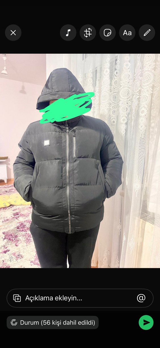 Kadın Siyah Kapitone Kışlık Mont - Görsel 2