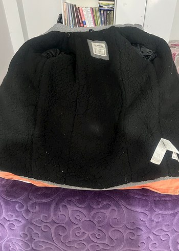 Gri Midi Kürklü kiz çocuk  Kabanı - Görsel 5