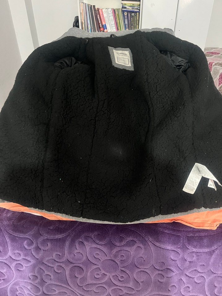 Gri Midi Kürklü kiz çocuk  Kabanı - Görsel 5