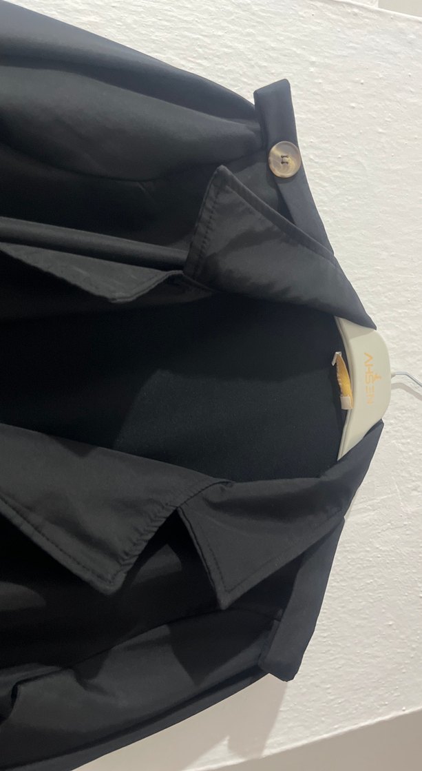 Siyah Düğmeli Uzun Kadın Trençkot - Görsel 4