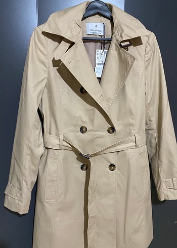 Stradivarius Bej Kadın Midi Trençkot - Görsel 8