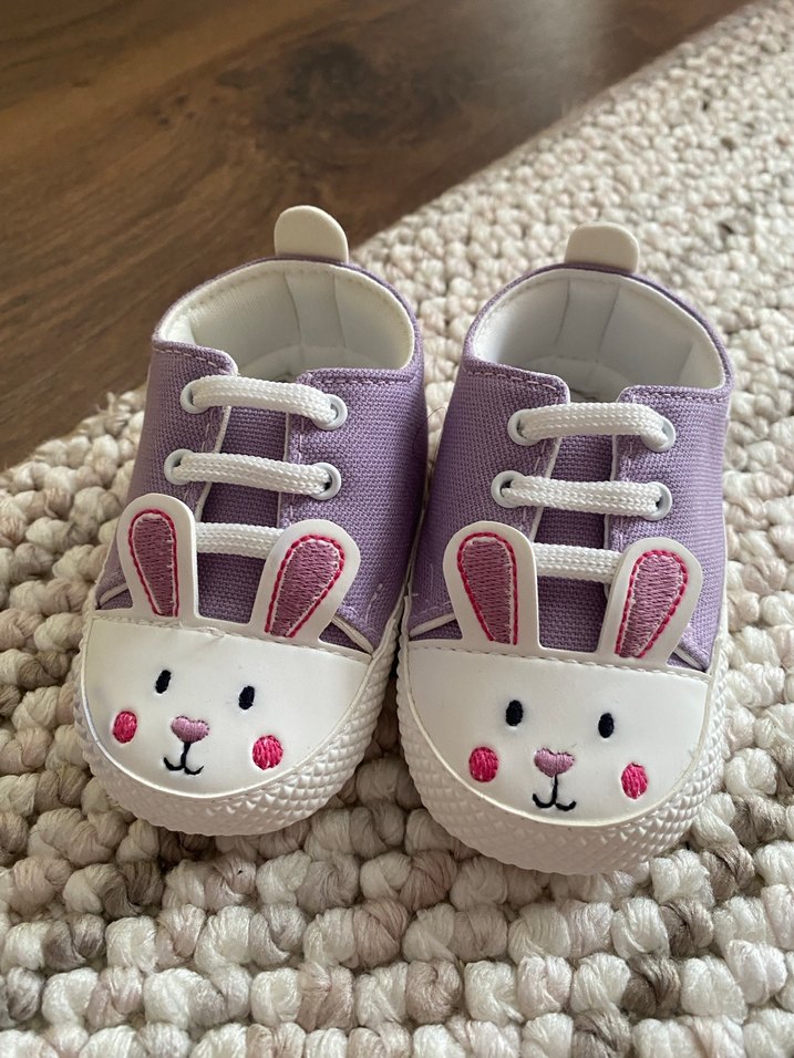 Mor Nakışlı Kız Bebek İlk Adım Ayakkabısı - Görsel 4