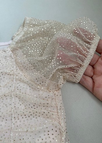 Kız Çocuk Bej Bohem bluz - Görsel 3