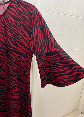 Kırmızı Zebra Desenli Hamile Tunik - Görsel 2
