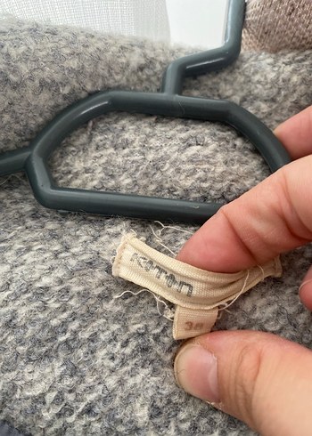 Gri Düğmeli Midi Kaban - Görsel 3