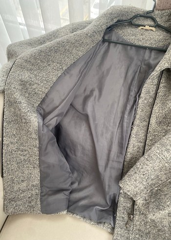 Gri Düğmeli Midi Kaban - Görsel 2