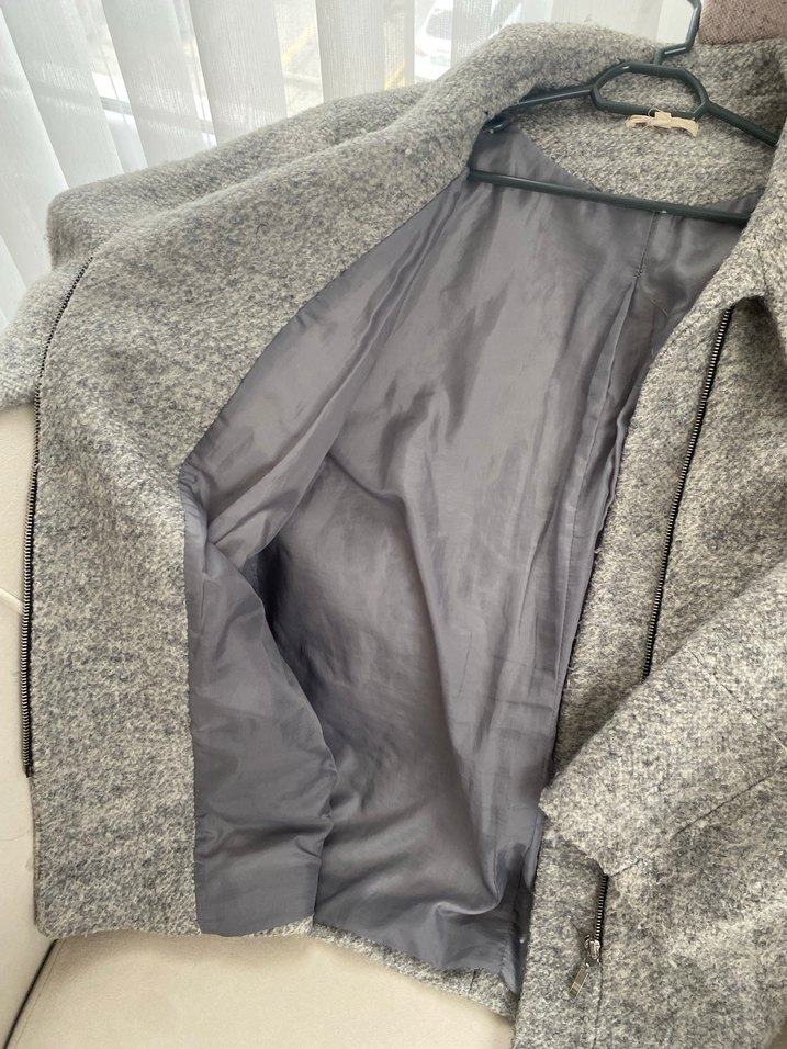 Gri Düğmeli Midi Kaban - Görsel 2