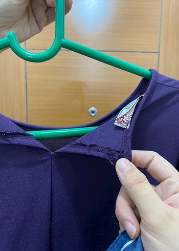 Mor Midi Kadın Tunik, Uzun Kollu, Salaş - Görsel 2