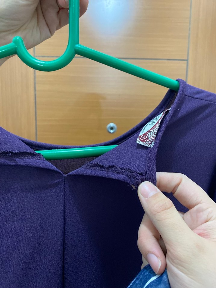 Mor Midi Kadın Tunik, Uzun Kollu, Salaş - Görsel 2