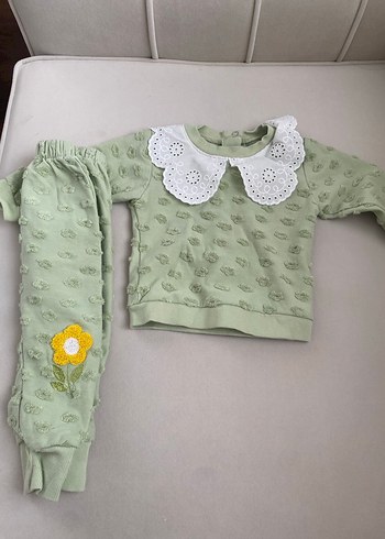 Nakışlı Beyaz Bebek takım - Görsel 2