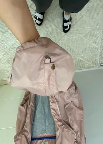 Pembe Midi Kadın Ceket Fermuarlı Cepli - Görsel 6