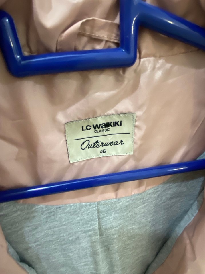 Pembe Midi Kadın Ceket Fermuarlı Cepli - Görsel 2