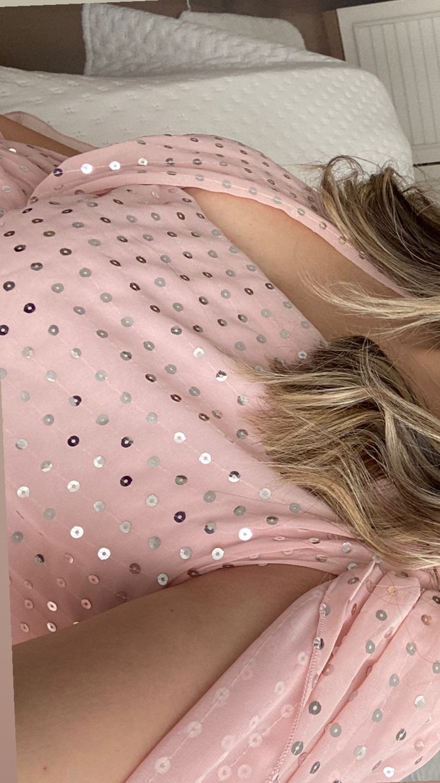 Kadım pembe pul payet elbise - Görsel 2