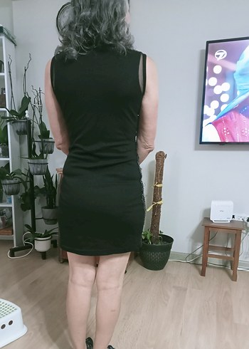 Siyah Parlak Mini Abiye Elbise - Görsel 2