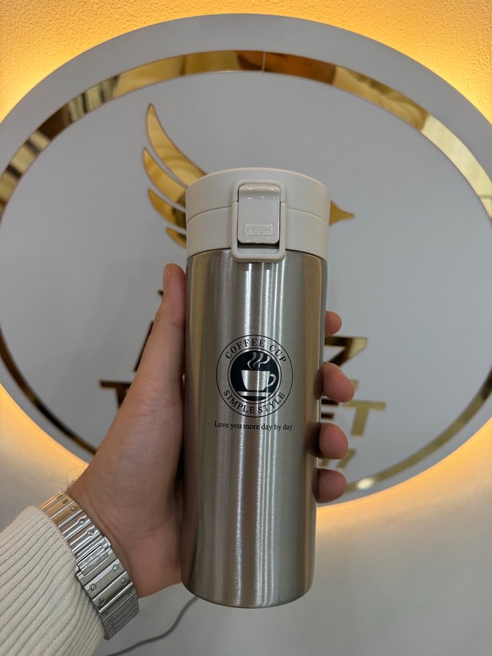 Siyah Çelik Termos Matara - Görsel 2