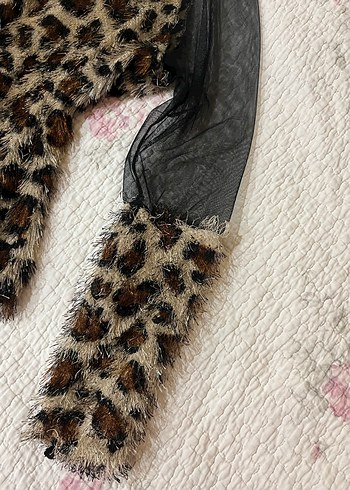 Kahverengi Leopar Desenli Kadın Bluz - Görsel 2