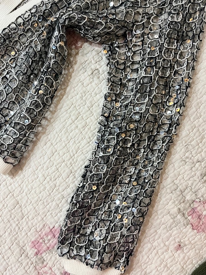 Bohem Gri V Yaka Örgü Kadın Hırka - Görsel 2