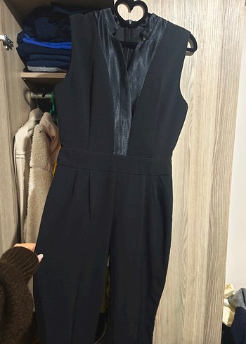 Siyah V Yaka kolsuz tulum - Görsel 3