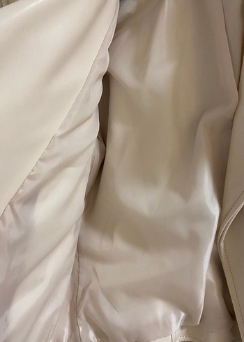 Bej Kadın Deri Ceket Fermuarlı - Görsel 3