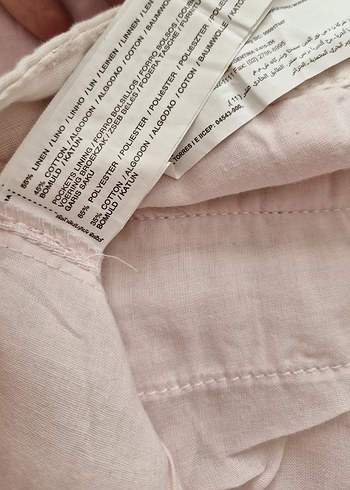 Mango Etiketli Keten Toz Pembe Yazlık Kadın Pantolon S-36 - Görsel 7