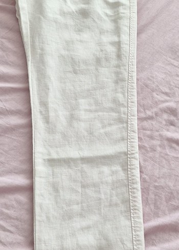 Mango Etiketli Keten Toz Pembe Yazlık Kadın Pantolon S-36 - Görsel 8