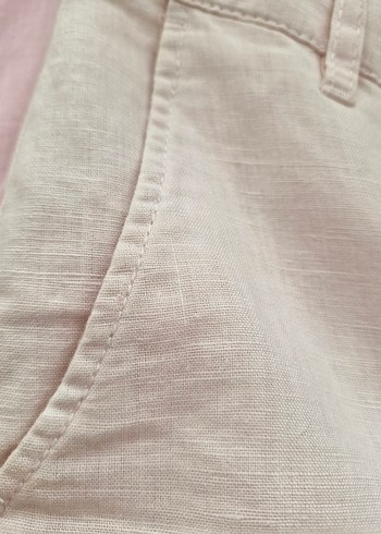 Mango Etiketli Keten Toz Pembe Yazlık Kadın Pantolon S-36 - Görsel 6