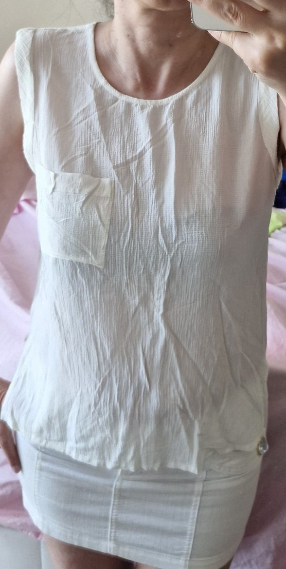 Vero Moda Beyaz Sırt Detaylı Beyaz Pamuk Bluz S-36 - Görsel 2