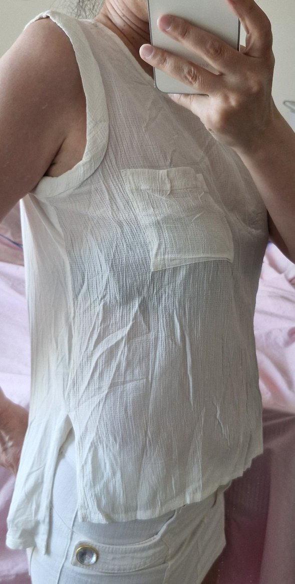 Vero Moda Beyaz Sırt Detaylı Beyaz Pamuk Bluz S-36 - Görsel 3