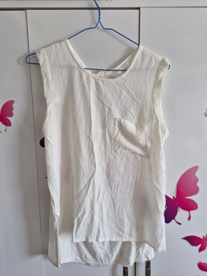 Vero Moda Beyaz Sırt Detaylı Beyaz Pamuk Bluz S-36 - Görsel 4