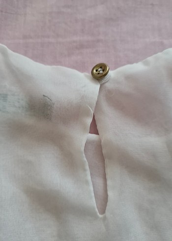 Quzu Crop Beyaz Şifon Kat Kat Bluz S-36 - Görsel 6