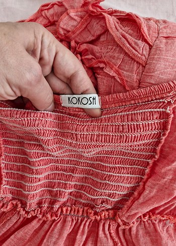 Kokosh Straplez Pembe Yazlık Kadın Bluz S-36 - Görsel 6