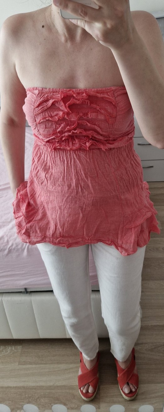 Kokosh Straplez Pembe Yazlık Kadın Bluz S-36 - Görsel 3